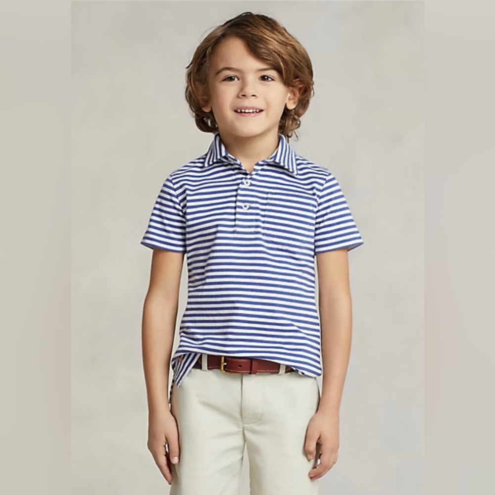 POLO Ralph Lauren Boys Striped Cotton Polo Shirt - 2/2T